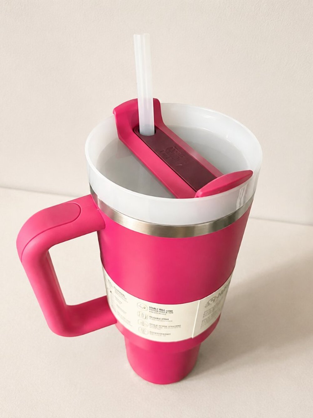 Stanley Quencher H2.0 FlowState 40oz Tumbler Fuchsia Pink NWT - Picture 3 of 7